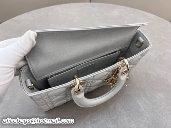 Best Price Dior Lady D-Joy Medium Bag in Cannage Lambskin M0540 Cloud Grey 2024