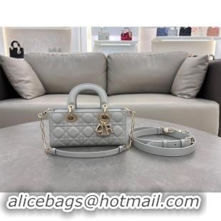 Good Looking Dior Lady D-Joy Small Bag in Cannage Lambskin M0613 Cloud Grey 2024