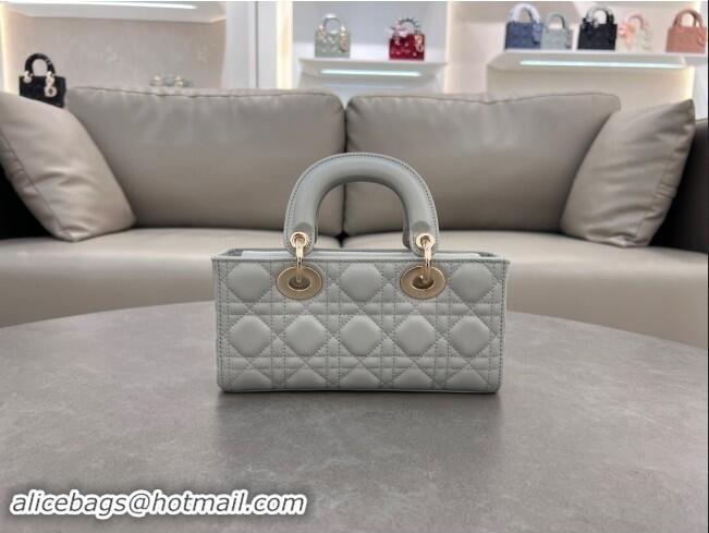 Good Looking Dior Lady D-Joy Small Bag in Cannage Lambskin M0613 Cloud Grey 2024