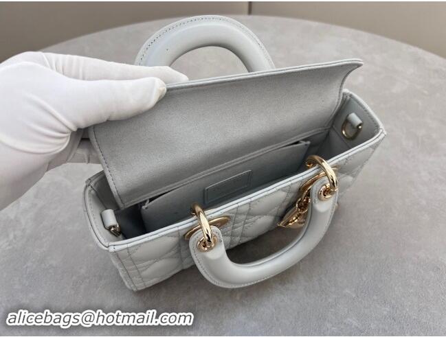 Good Looking Dior Lady D-Joy Small Bag in Cannage Lambskin M0613 Cloud Grey 2024