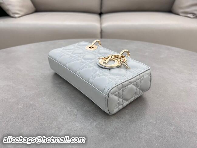 Good Looking Dior Lady D-Joy Small Bag in Cannage Lambskin M0613 Cloud Grey 2024