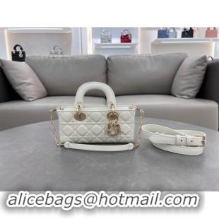 Modern Classic Dior Lady D-Joy Small Bag in Cannage Lambskin M0613 White 2024