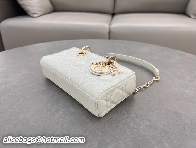 Modern Classic Dior Lady D-Joy Small Bag in Cannage Lambskin M0613 White 2024