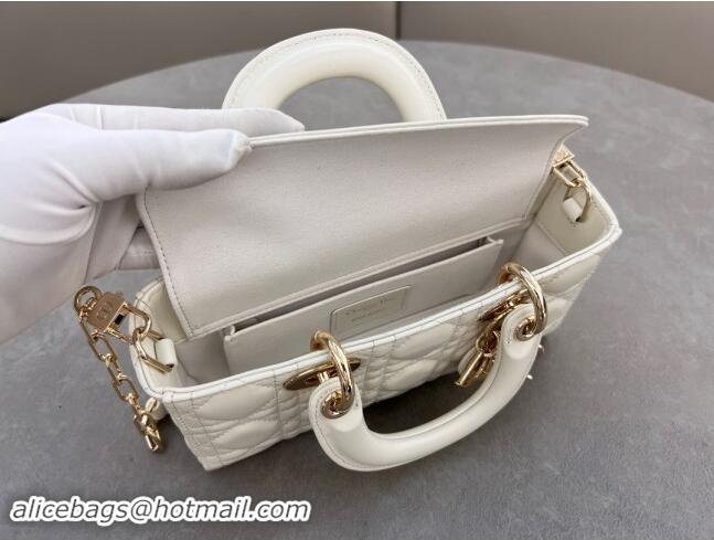 Modern Classic Dior Lady D-Joy Small Bag in Cannage Lambskin M0613 White 2024