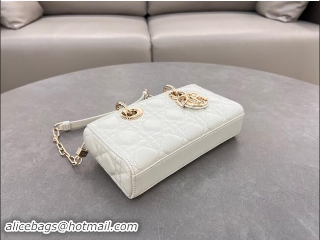 Modern Classic Dior Lady D-Joy Small Bag in Cannage Lambskin M0613 White 2024