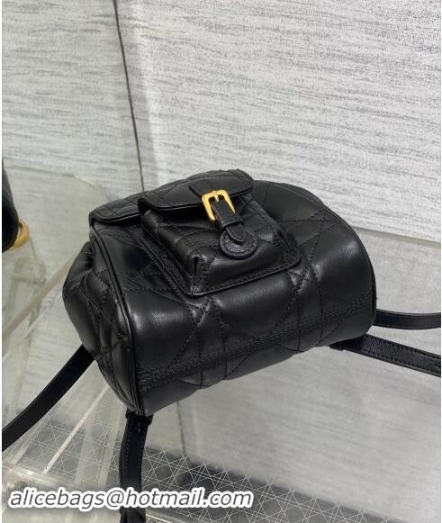 Well Crafted Dior Small Dior Caro Backpack Bag in Macrocannage Lambskin D1001 Black 2024