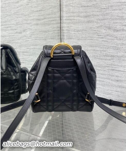 Well Crafted Dior Small Dior Caro Backpack Bag in Macrocannage Lambskin D1001 Black 2024