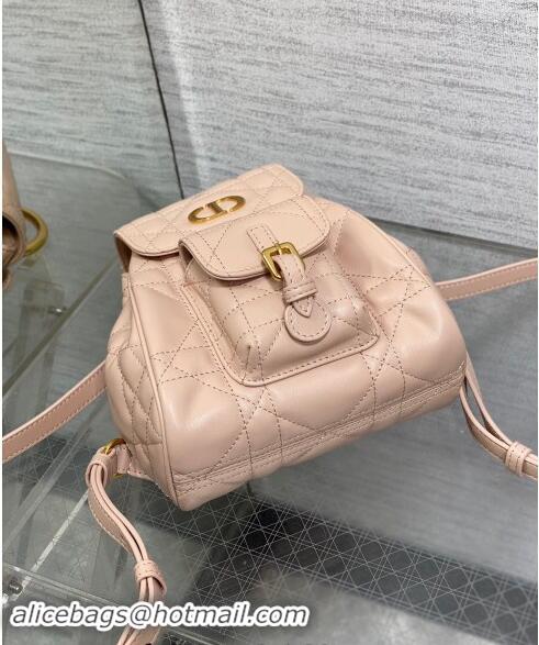 Good Looking Dior Small Dior Caro Backpack Bag in Macrocannage Lambskin D1001 Nude Pink 2024