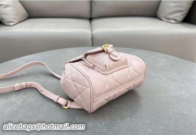 Discount Dior Small Dior Caro Backpack Bag in Macrocannage Lambskin D1001 Light Pink 2024