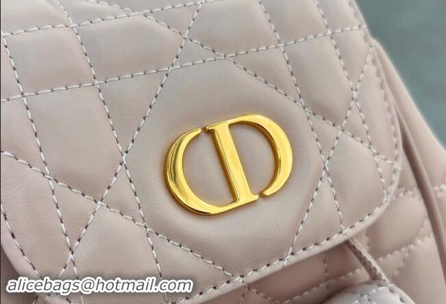 Discount Dior Small Dior Caro Backpack Bag in Macrocannage Lambskin D1001 Light Pink 2024