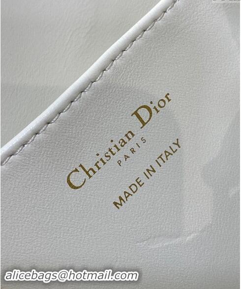 Original Cheap Dior Medium Dior Caro Backpack Bag in Macrocannage Lambskin D1002 White 2024