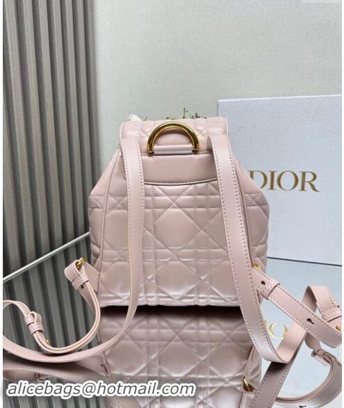 Classic Best Dior Medium Dior Caro Backpack Bag in Macrocannage Lambskin D1002 Light Pink 2024