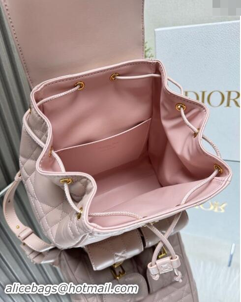 Classic Best Dior Medium Dior Caro Backpack Bag in Macrocannage Lambskin D1002 Light Pink 2024