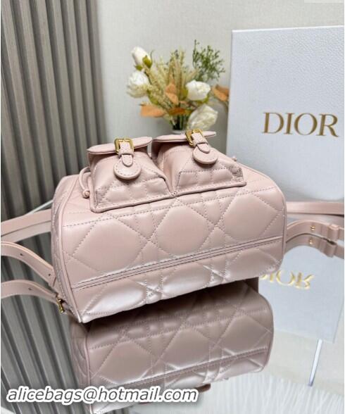 Classic Best Dior Medium Dior Caro Backpack Bag in Macrocannage Lambskin D1002 Light Pink 2024