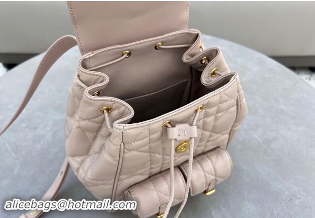 Good Quality Dior Medium Dior Caro Backpack Bag in Macrocannage Lambskin D1002 Nude Pink 2024