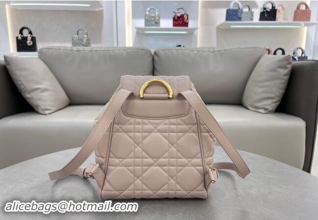 Good Quality Dior Medium Dior Caro Backpack Bag in Macrocannage Lambskin D1002 Nude Pink 2024