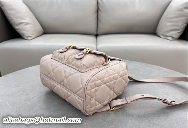 Good Quality Dior Medium Dior Caro Backpack Bag in Macrocannage Lambskin D1002 Nude Pink 2024