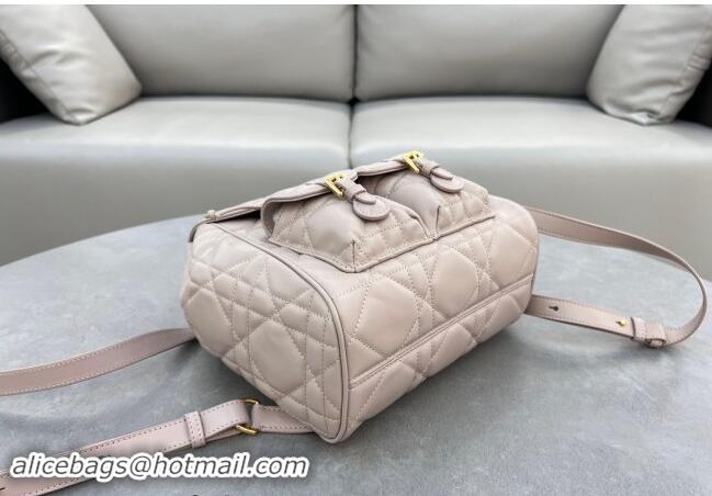 Good Quality Dior Medium Dior Caro Backpack Bag in Macrocannage Lambskin D1002 Nude Pink 2024