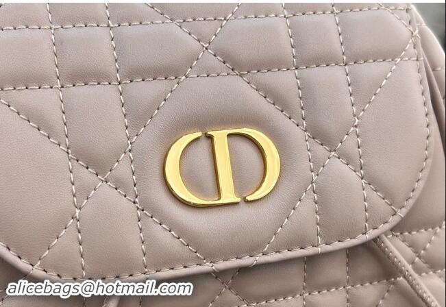 Good Quality Dior Medium Dior Caro Backpack Bag in Macrocannage Lambskin D1002 Nude Pink 2024