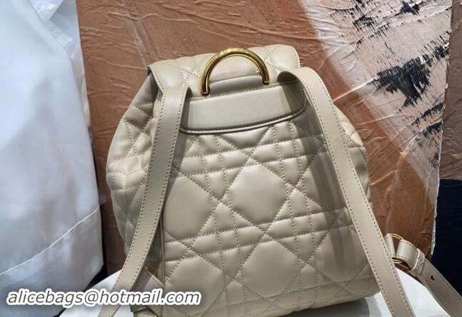 Most Popular Dior Medium Dior Caro Backpack Bag in Macrocannage Lambskin D1002 Biscuit Beige 2024