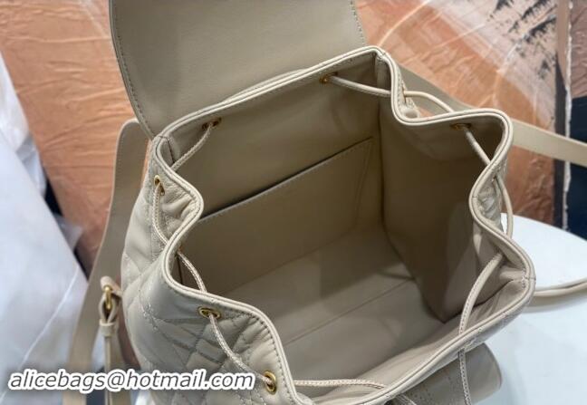 Most Popular Dior Medium Dior Caro Backpack Bag in Macrocannage Lambskin D1002 Biscuit Beige 2024