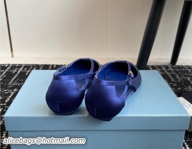 Unique Style Prada Satin cut-out ballerinas flats Royal Blue 115098