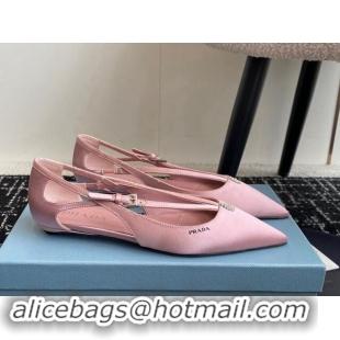 Luxury Prada Satin cut-out ballerinas flats Pink 115106