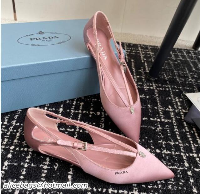 Luxury Prada Satin cut-out ballerinas flats Pink 115106