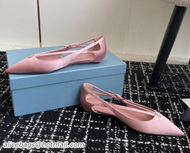 Luxury Prada Satin cut-out ballerinas flats Pink 115106