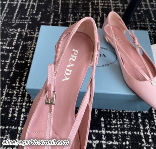 Luxury Prada Satin cut-out ballerinas flats Pink 115106