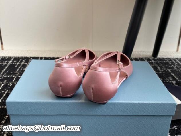 Luxury Prada Satin cut-out ballerinas flats Pink 115106