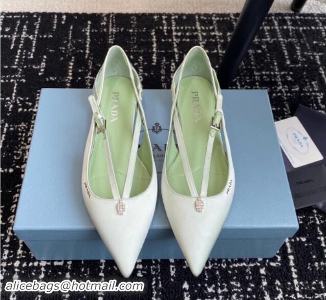 Good Product Prada Satin cut-out ballerinas flats Light Green 115108