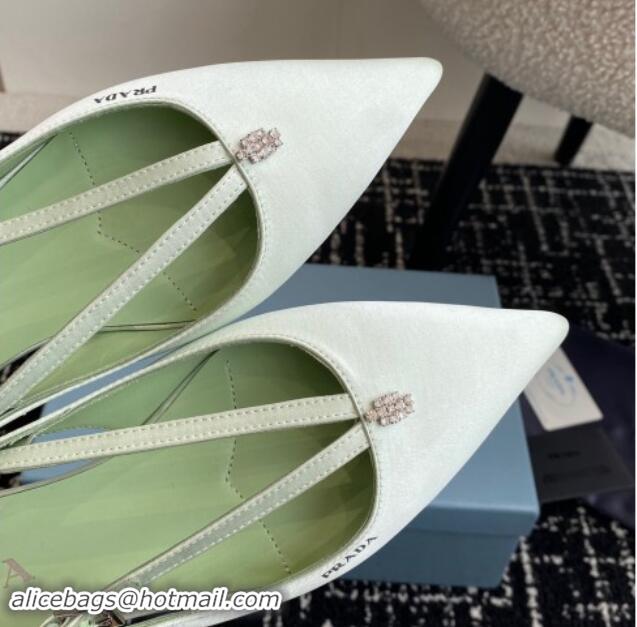 Good Product Prada Satin cut-out ballerinas flats Light Green 115108