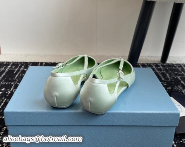 Good Product Prada Satin cut-out ballerinas flats Light Green 115108