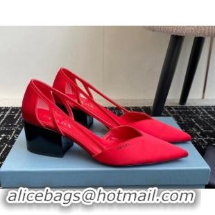 Big Discount Prada Satin cut-out pumps 6.5cm Red 115111