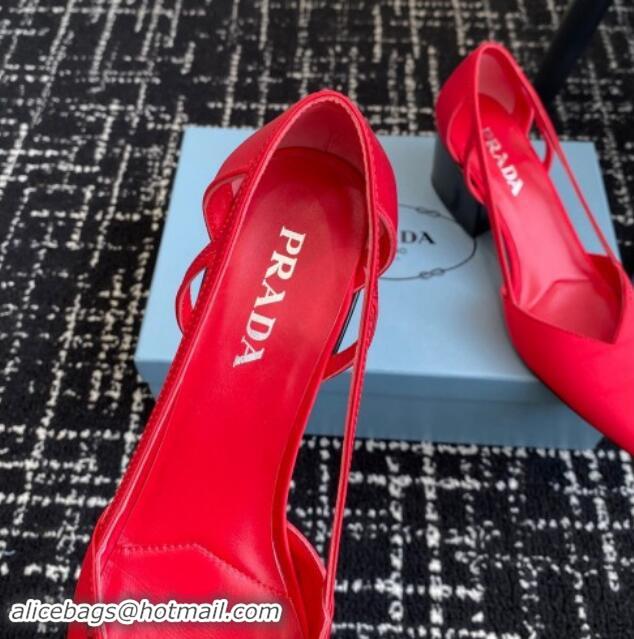 Big Discount Prada Satin cut-out pumps 6.5cm Red 115111