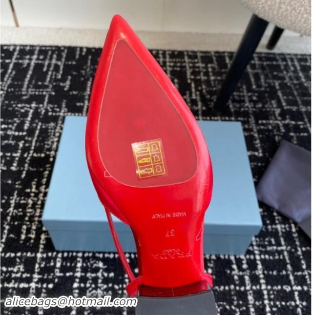 Big Discount Prada Satin cut-out pumps 6.5cm Red 115111