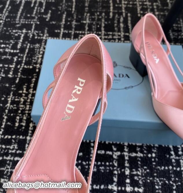 Sumptuous Prada Satin cut-out pumps 6.5cm Light Pink 115113