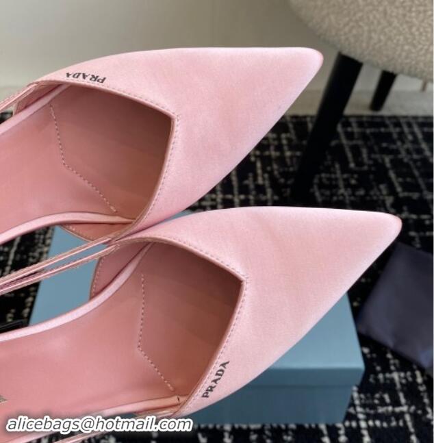 Sumptuous Prada Satin cut-out pumps 6.5cm Light Pink 115113