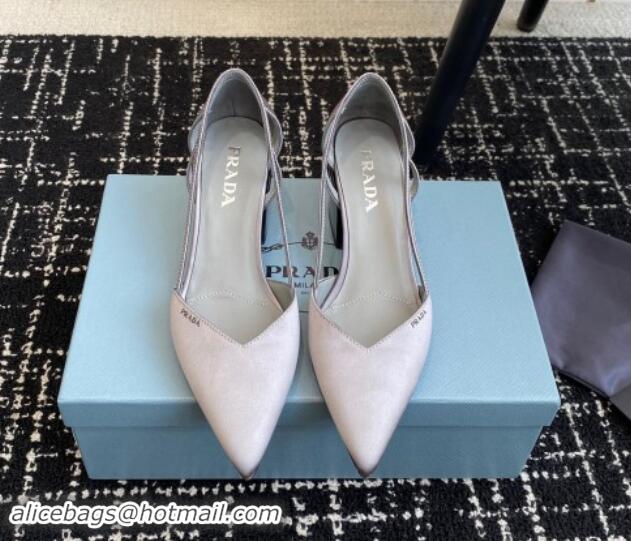 Stylish Prada Satin cut-out pumps 6.5cm Grey 115115