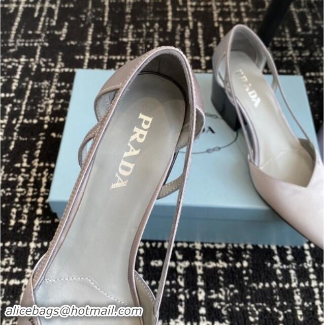 Stylish Prada Satin cut-out pumps 6.5cm Grey 115115