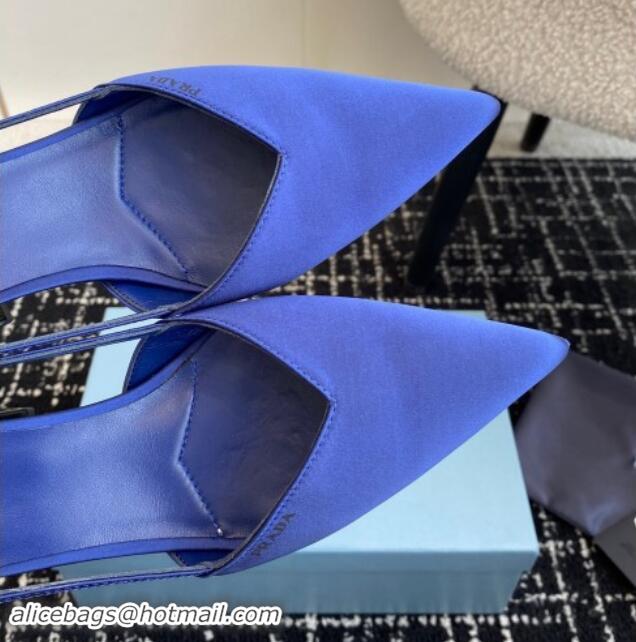 Duplicate Prada Satin cut-out pumps 6.5cm Royal Blue 115116