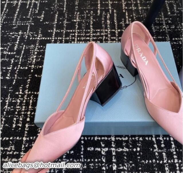 Grade Quality Prada Satin cut-out pumps 6.5cm Pink 115122