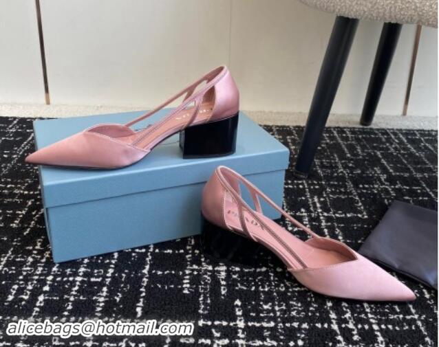 Grade Quality Prada Satin cut-out pumps 6.5cm Pink 115122