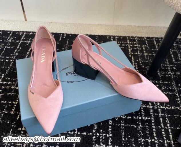 Grade Quality Prada Satin cut-out pumps 6.5cm Pink 115122