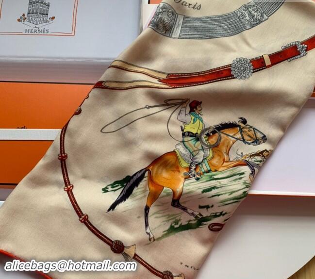 New Style Hermes Pampa Cashmere & Silk Sqaure Shawl Scarf 140cm 0130 White 2024