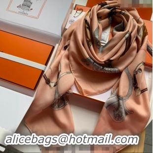 Top Design Hermes Pampa Cashmere & Silk Sqaure Shawl Scarf 140cm 0130 Pink 2024