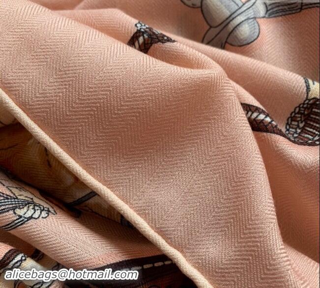 Top Design Hermes Pampa Cashmere & Silk Sqaure Shawl Scarf 140cm 0130 Pink 2024