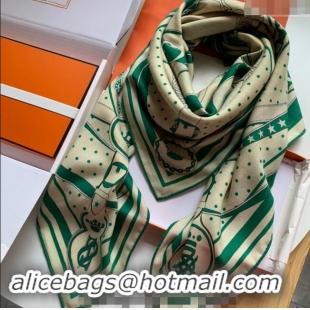 Popular Style Hermes La Promenade Cashmere & Silk Sqaure Shawl Scarf 140cm 0130 Green 2024