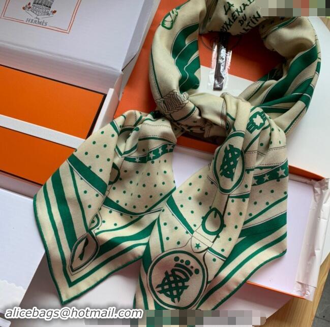 Popular Style Hermes La Promenade Cashmere & Silk Sqaure Shawl Scarf 140cm 0130 Green 2024